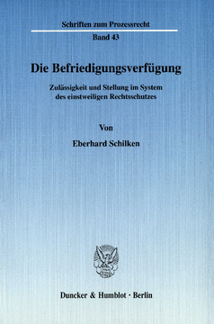 Die Befriedigungsverfügung Die Befriedigungsverfügung