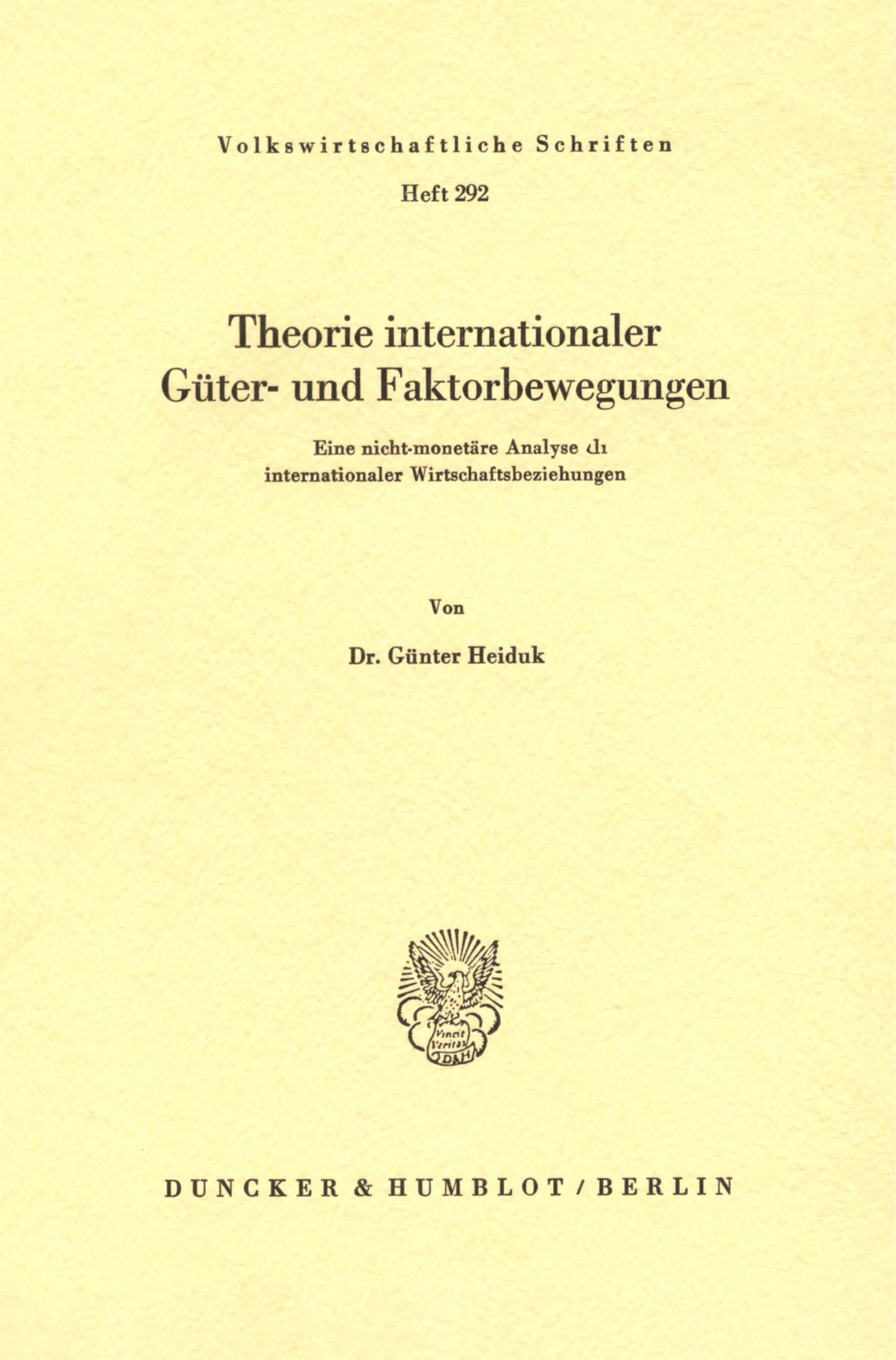 Theorie internationaler Güter- und Faktorbewegungen
