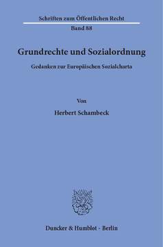 Grundrechte und Sozialordnung Grundrechte und Sozialordnung