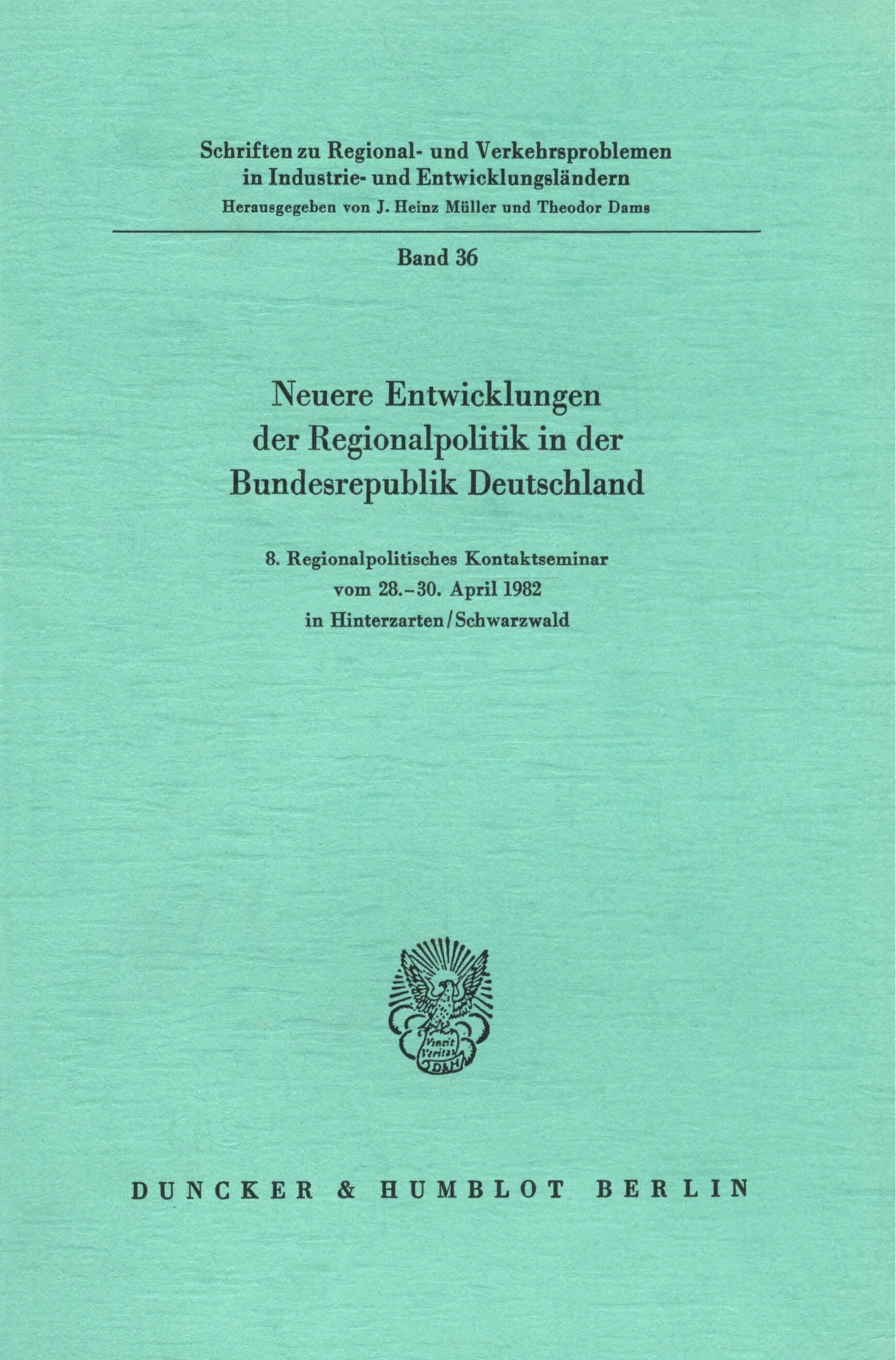 Neuere Entwicklungen der Regionalpolitik in der Bundesrepublik Deutschland