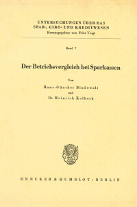 Der Betriebsvergleich bei Sparkassen