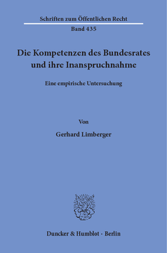 Die Kompetenzen des Bundesrates und ihre Inanspruchnahme Die Kompetenzen des Bundesrates und ihre Inanspruchnahme