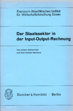 Der Staatssektor in der Input-Output-Rechnung