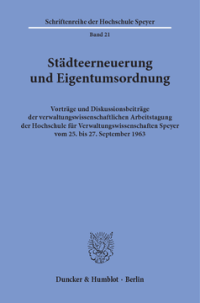 Städteerneuerung und Eigentumsordnung