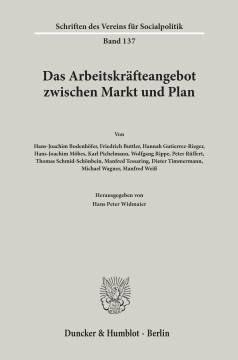 Das Arbeitskräfteangebot zwischen Markt und Plan Das Arbeitskräfteangebot zwischen Markt und Plan
