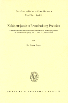 Kabinettsjustiz in Brandenburg-Preußen Kabinettsjustiz in Brandenburg-Preußen