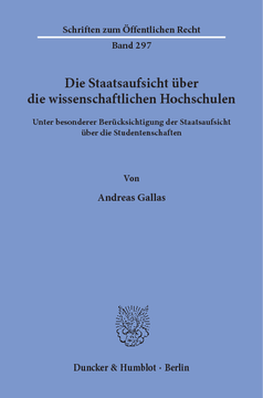 Die Staatsaufsicht über die wissenschaftlichen Hochschulen Die Staatsaufsicht über die wissenschaftlichen Hochschulen