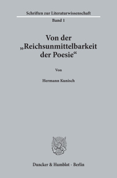 Von der "Reichsunmittelbarkeit der Poesie" Von der "Reichsunmittelbarkeit der Poesie"