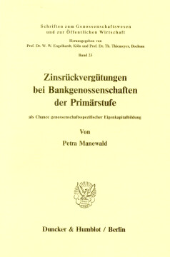 Zinsrückvergütungen bei Bankgenossenschaften der Primärstufe Zinsrückvergütungen bei Bankgenossenschaften der Primärstufe