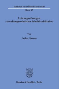 Leistungsstörungen verwaltungsrechtlicher Schuldverhältnisse