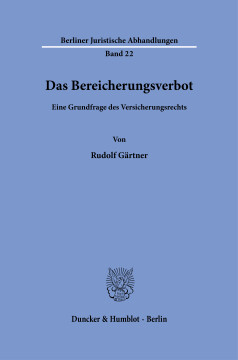 Das Bereicherungsverbot Das Bereicherungsverbot
