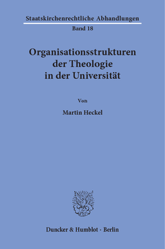 Organisationsstrukturen der Theologie in der Universität Organisationsstrukturen der Theologie in der Universität