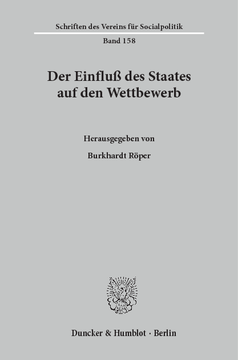 Der Einfluß des Staates auf den Wettbewerb Der Einfluß des Staates auf den Wettbewerb