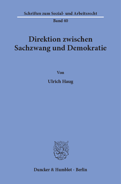 Direktion zwischen Sachzwang und Demokratie Direktion zwischen Sachzwang und Demokratie