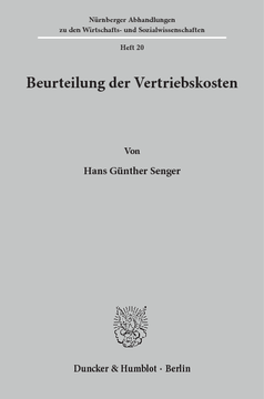 Beurteilung der Vertriebskosten Beurteilung der Vertriebskosten