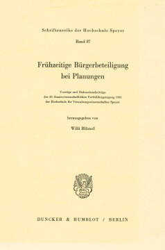 Frühzeitige Bürgerbeteiligung bei Planungen Frühzeitige Bürgerbeteiligung bei Planungen