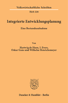 Integrierte Entwicklungsplanung Integrierte Entwicklungsplanung