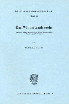 Das Widerstandsrecht Das Widerstandsrecht