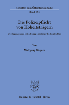 Die Polizeipflicht von Hoheitsträgern Die Polizeipflicht von Hoheitsträgern