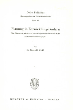 Planung in Entwicklungsländern Planung in Entwicklungsländern