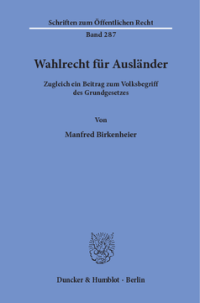 Wahlrecht für Ausländer