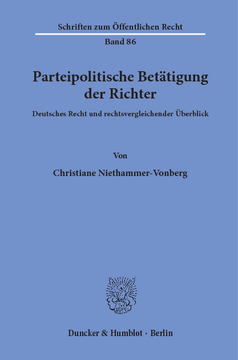 Parteipolitische Betätigung der Richter Parteipolitische Betätigung der Richter