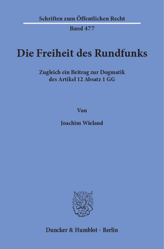 Die Freiheit des Rundfunks Die Freiheit des Rundfunks