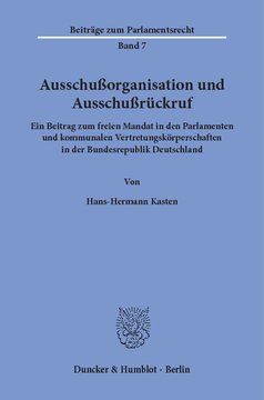 Ausschußorganisation und Ausschußrückruf Ausschußorganisation und Ausschußrückruf