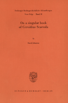 On a singular book of Cervidius Scaevola On a singular book of Cervidius Scaevola