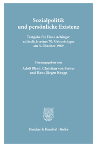 Sozialpolitik und persönliche Existenz
