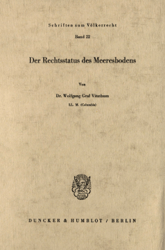 Der Rechtsstatus des Meeresbodens Der Rechtsstatus des Meeresbodens
