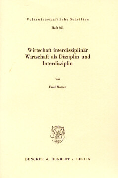 Wirtschaft interdisziplinär Wirtschaft interdisziplinär