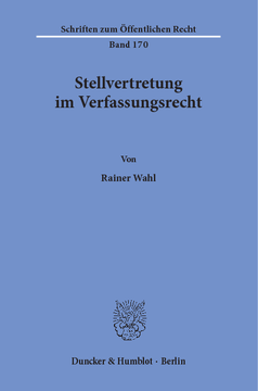 Stellvertretung im Verfassungsrecht Stellvertretung im Verfassungsrecht