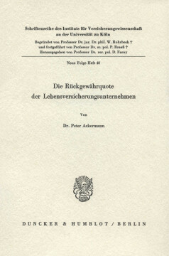 Die Rückgewährquote der Lebensversicherungsunternehmen Die Rückgewährquote der Lebensversicherungsunternehmen
