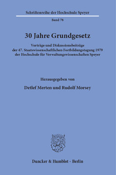 30 Jahre Grundgesetz 30 Jahre Grundgesetz