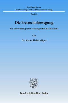 Die Freirechtsbewegung Die Freirechtsbewegung
