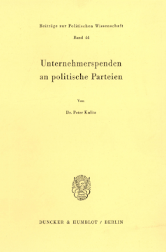Unternehmerspenden an politische Parteien Unternehmerspenden an politische Parteien