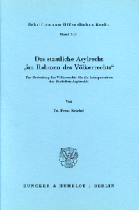 Das staatliche Asylrecht »im Rahmen des Völkerrechts«