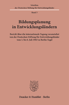 Bildungsplanung in Entwicklungsländern Bildungsplanung in Entwicklungsländern