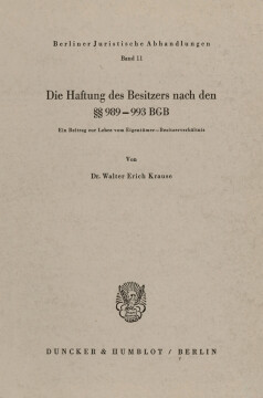 Die Haftung des Besitzers nach den §§ 989 - 993 BGB Die Haftung des Besitzers nach den §§ 989 - 993 BGB