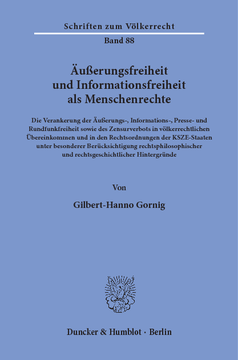 Äußerungsfreiheit und Informationsfreiheit als Menschenrechte Äußerungsfreiheit und Informationsfreiheit als Menschenrechte