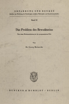 Das Problem des Bewußtseins Das Problem des Bewußtseins