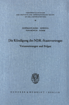 Die Kündigung des NDR Staatsvertrages Die Kündigung des NDR Staatsvertrages