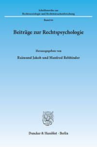 Beiträge zur Rechtspsychologie