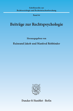 Beiträge zur Rechtspsychologie Beiträge zur Rechtspsychologie