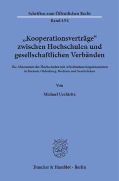 »Kooperationsverträge« zwischen Hochschulen und gesellschaftlichen Verbänden »Kooperationsverträge« zwischen Hochschulen und gesellschaftlichen Verbänden