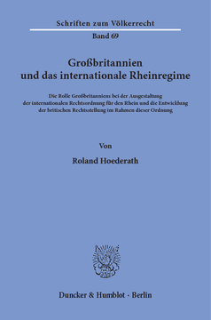 Großbritannien und das internationale Rheinregime Großbritannien und das internationale Rheinregime