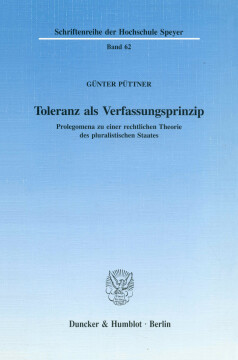 Toleranz als Verfassungsprinzip Toleranz als Verfassungsprinzip