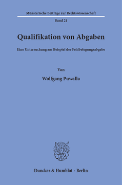 Qualifikation von Abgaben Qualifikation von Abgaben