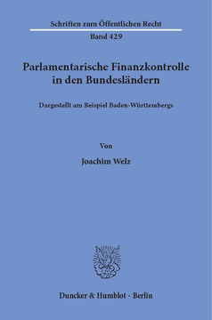 Parlamentarische Finanzkontrolle in den Bundesländern, Parlamentarische Finanzkontrolle in den Bundesländern,